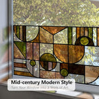 Faux Stained Glass Effect Window Film, Original Double-Sided Hand-Drawn Static - Image 3