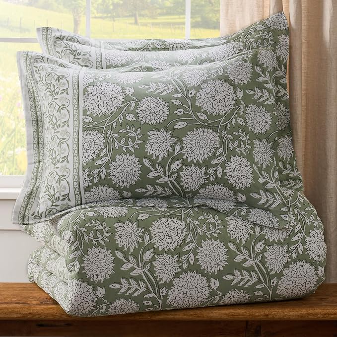 Levtex Home Adare Sage Reversible Queen Duvet Cover Set - Image 4