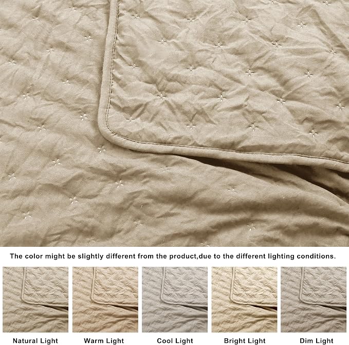 Beige Cloud King Size Quilt Bedding Sets - Image 6
