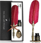 VANGOAL Vintage Carving Feather Pen Set, Glittering Quill Pen Set Antique by VANGOAL