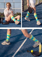Syhood White Cotton Crew Socks for Tie dye Party Casual Soft Cushion Novelty - Image 3