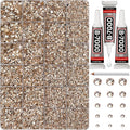33000Pcs Tan Rhinestones for Bedazzling, Mixed Sizes 2-6mm Bedazzler Kit by Worthofbest