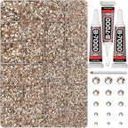 33000Pcs Tan Rhinestones for Bedazzling, Mixed Sizes 2-6mm Bedazzler Kit by Worthofbest