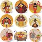 UPINS 8Pcs Fall Diamond Art Coasters by UPINS