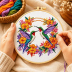 Zhenqing Cross Stitch Kit for Beginners 4 Pack Bird Floral Embroidery Kit 11CT - Image 3