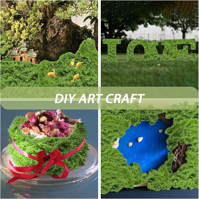Fake Green Moss for Crafts 7 Oz Decorative Artificial Moss for Crafts - Image 6