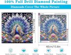 Meothan Diamond Art Kits for Adults, 5D DIY Colorful Peacock Diamond Painting - Image 3