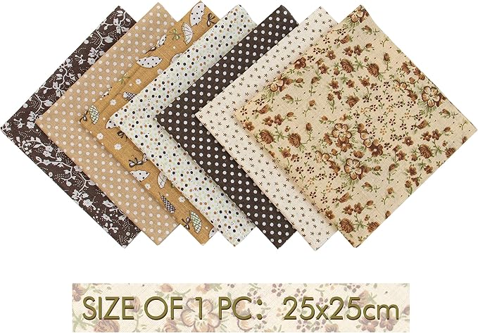 AUEAR, 35 Pack Cotton Print Fabric Bundle Squares 10"x10" Quilting Sewing - Image 2