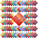 100 Pack Bandanas Unisex Paisley Bandanas Bulk Multi Purpose Cowboy Head Wrap by Handepo