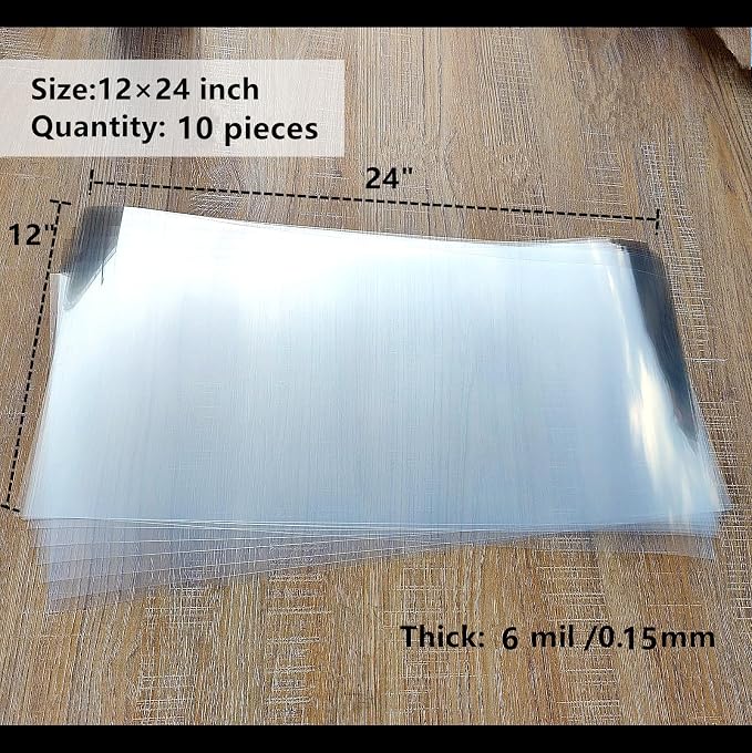 Clear Blank Stencil Sheet for Cutting. 10 Pack 12" x 24" 6mil/0.15mm Thick .Gift - Image 2