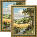 eletecpro 8x10 Vintage Picture Frame, Glass Cover, Light Green, Horizontal or by eletecpro