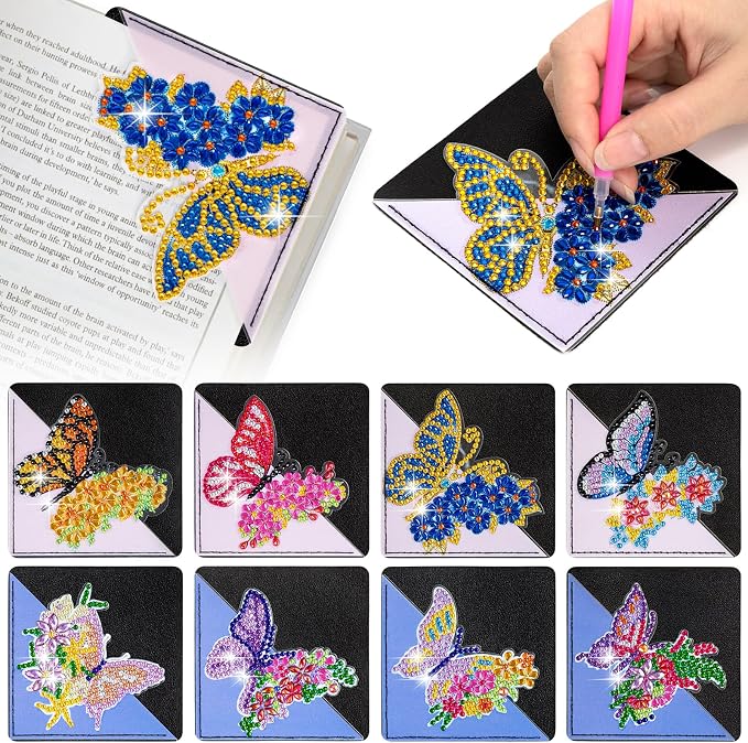 WIVICO 8Pcs Diamond Painting Bookmarks, Diamond Pearl Art Kits by WIVICO