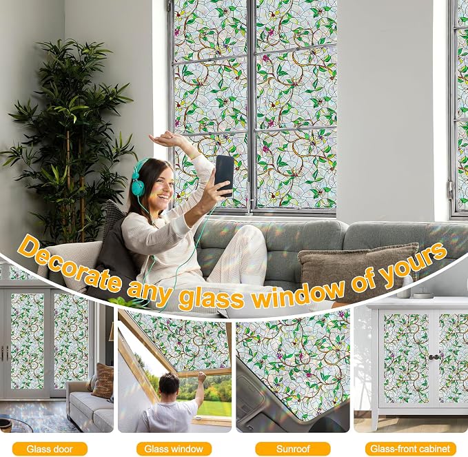 Window Privacy Film Stain Glass Window Film Rainbow Window Film Window clings - Image 6