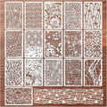 16 Pieces Stencils for Painting, Abstract Texture Mixed Media Art Supplies by Boqon