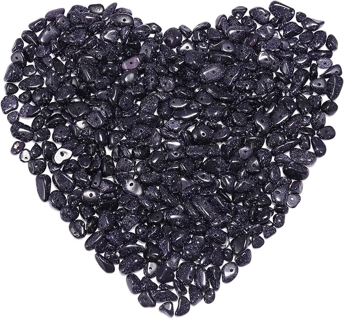400Pcs 5-8mm Natural Blue Sandstone Chip Stone Beads | Pre-Drilled Irregular by DQJRJTJewelryMakingCraftsSupplies