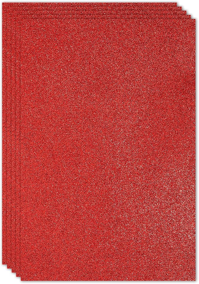 PATIKIL Red Shiny EVA Glitter Foam Sheet 11.8 x 7.9 Inch 2mm Thick Sparkle EVA by PATIKIL