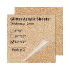 Glitter Acrylic Sheets 12 x 12 inch 1/8" Thick by gdhwcxl