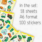 100Pcs Garbage Truck Stickers for Water Bottle, Laptop - Image 2