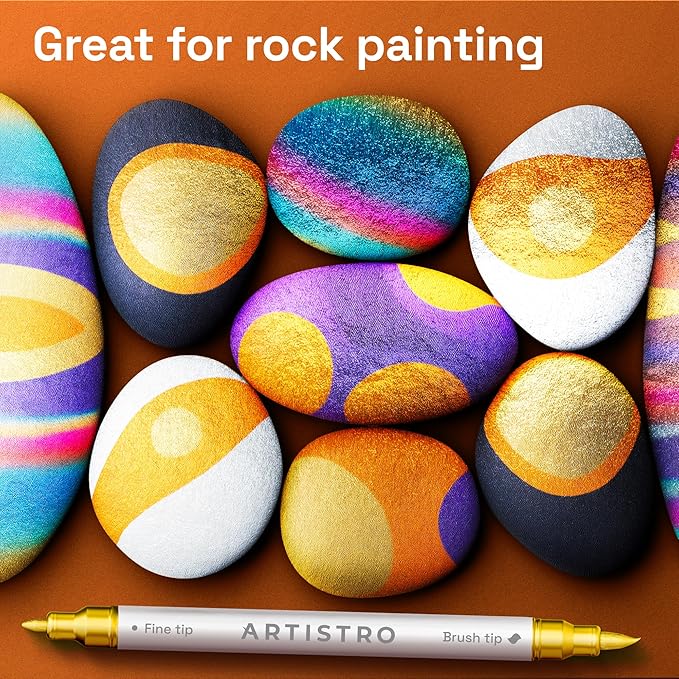 ARTISTRO 5 Gold Acrylic Paint Markers - Image 7