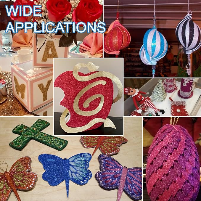 Allgala X-Large Self-Adhesive Glitter EVA Foam Sheets 12 Pack 12x16 inch Paper - Image 5