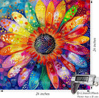 Bgraamiens Puzzle-Colorful Rainbow Pointillisme Gerbera Flower Jigsaw Puzzle - Image 5