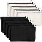 15 Pack Blank Cotton Canvas DIY Craft Zipper Bags Pouches Pencil Case by VANTASII