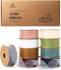 Vitalizart 1" x 90Yd Organza Ribbon Mixed Color Sheer Ribbons Set 10 Yd x 9 by Vitalizart