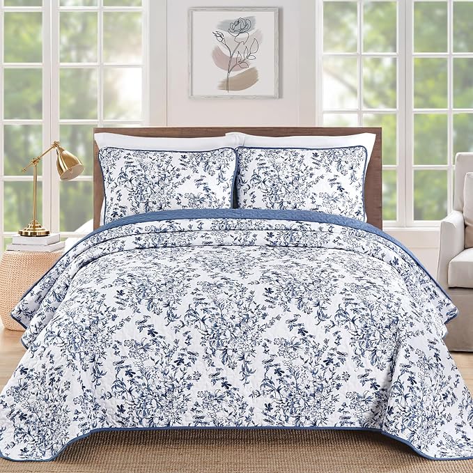 WONGS BEDDING Quilt King Size, Botanical Quilt by WONGSBEDDING