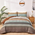 WONGS BEDDING Boho Fall Quilt Set King, Ultra Soft Lightweight Bed Decor by WONGSBEDDING