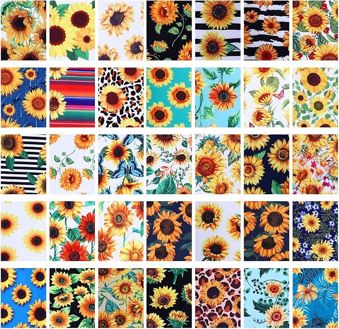 Kingdder 70 Pcs Sunflower Jelly Fabric Quilting Strips, 2.55 Inch Precut Cotton - Image 7