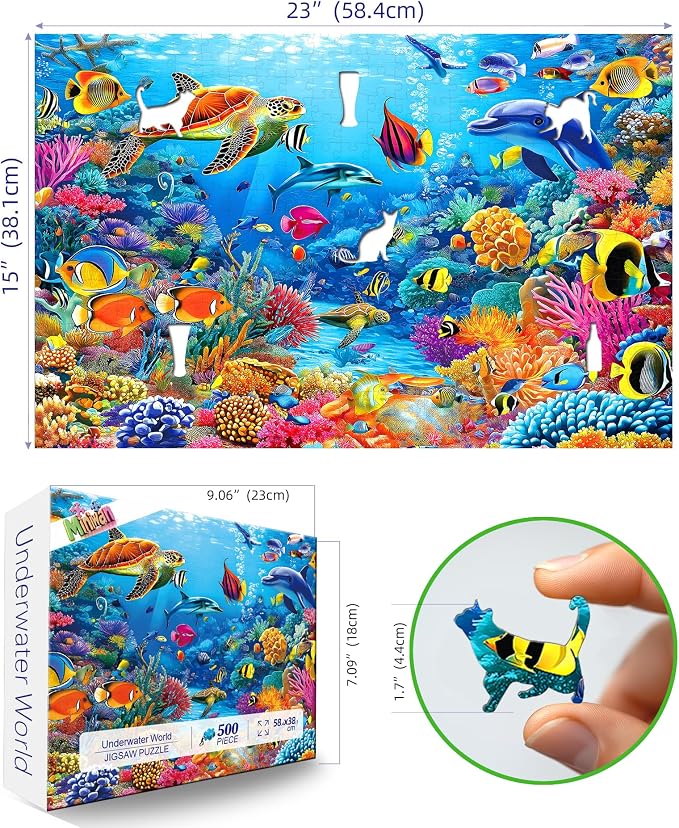 MINIWAN 500 Piece Puzzle for Adults Ocean Underwater World Coral Reef | Jigsaw - Image 2