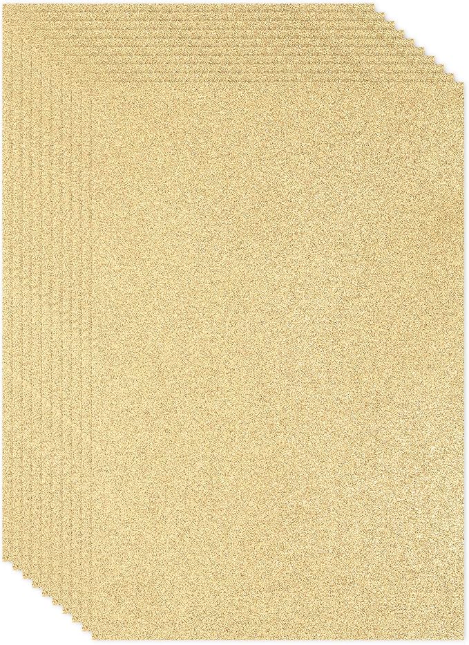 PATIKIL Light Gold Shiny EVA Glitter Foam Sheet 11 x 8 Inch 2mm Thick by PATIKIL