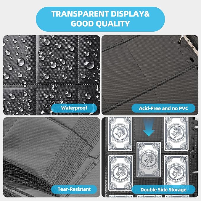 40 Pack 720 Pockets Trading Card Binder Sleeves 11 Holes Fit, Acid-free - Image 2