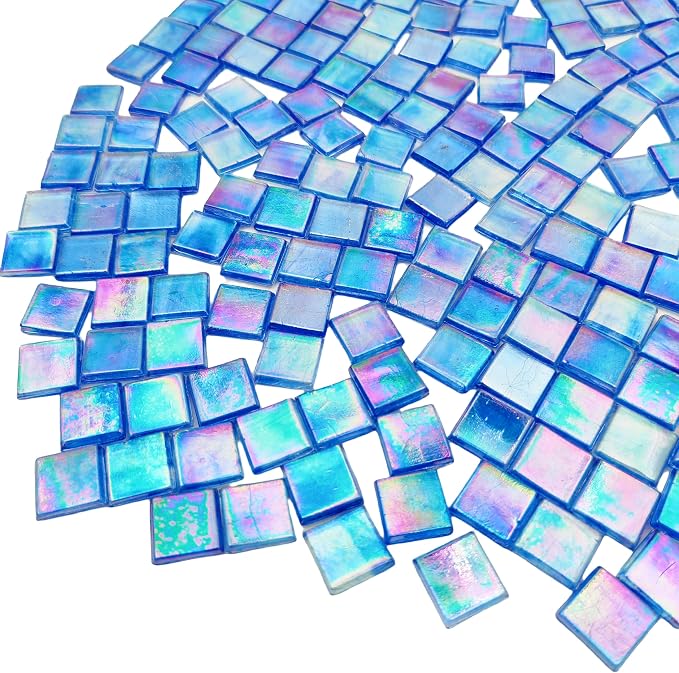 1.1 LB Ice Jade Mosaic Tiles, 0.59“ Square Glass Mosaic Pieces - Image 3