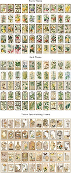 PRSTINCOL 300 Pcs Scrapbook Washi Stickers, Vintage Flower Butterfly Botanical - Image 3