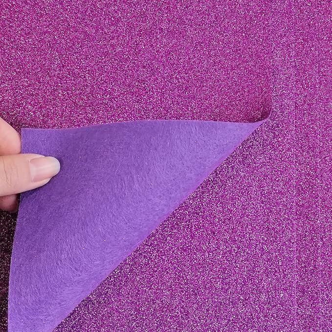 Jtnohx Glitter Felt Fabric, 8 x12 inches Felt Square Glitter - Image 2