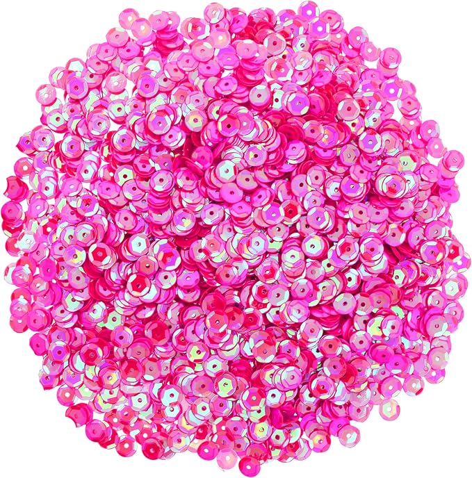 Mandala Crafts 6mm Cup Round Hot Pink Sequins - Image 2