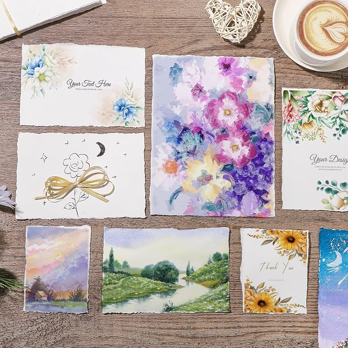 Prudiut 25 Sheets Cotton Watercolor Paper, 300 GSM, 6 x 8 inch, Texture Laid - Image 7