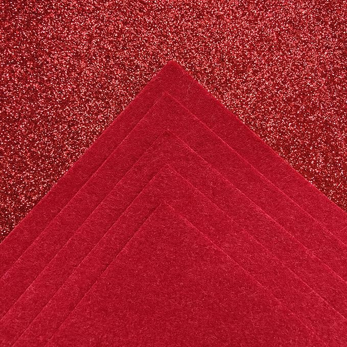 Jtnohx Glitter Felt Fabric, 8 x12 inches Felt Square Glitter - Image 6