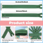 YAKA 20pcs Green Nylon Invisible Zippers Tailor Sewing Tools Garment - Image 2