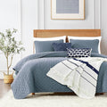 ROARINGWILD Dusty Blue Oversized King Size Quilt Bedding Set, California Cal by ROARINGWILD