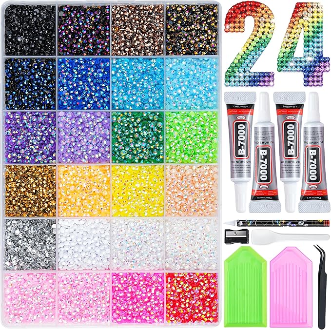30000 Pcs Resin Jelly Rhinestones Kit, All-in-One Bedazzling Kit by Lotwow