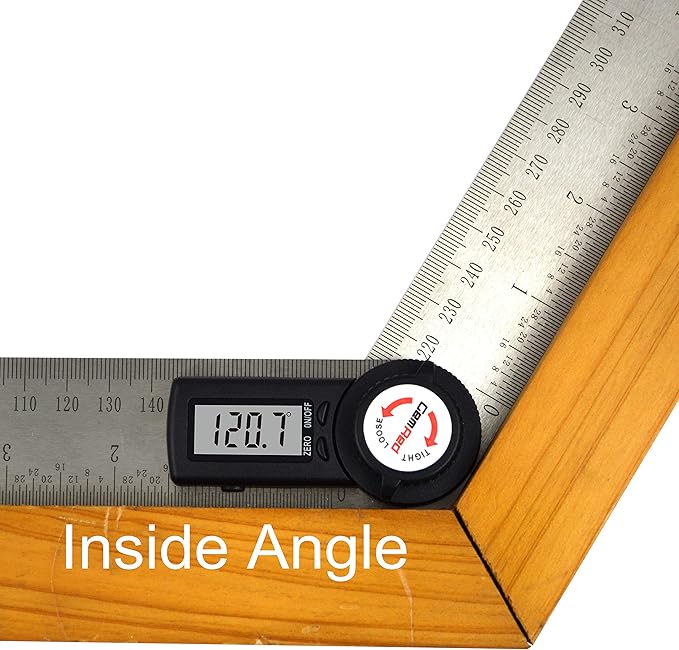 GemRed 82305 Digital Angle Finder Protractor Stainless Steel | Black Buttons - Image 3