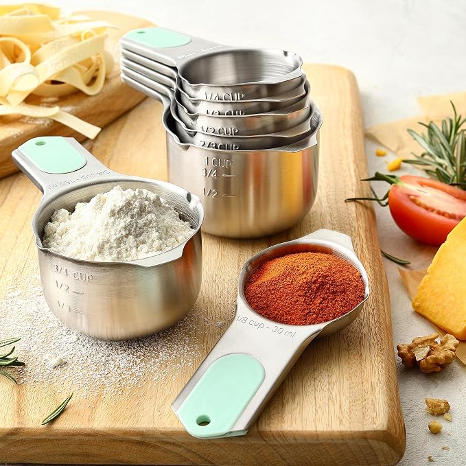 Spring Chef Magnetic Measuring Cups & Spoons Set of 15, Mint | Stackable - Image 8