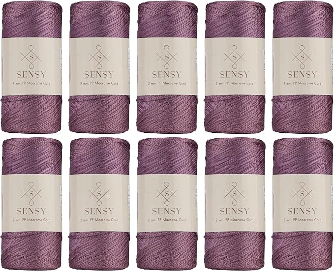 10 Skeins of Sensy Premium 2mm 251 Yards Polyester Rope 100% Polypropylene Cord by SSENSY