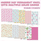 Tintnut Nurse Theme Permanent Vinyl Adhesive Vinyl 10 Sheets 12x10in | Hospital - Image 2