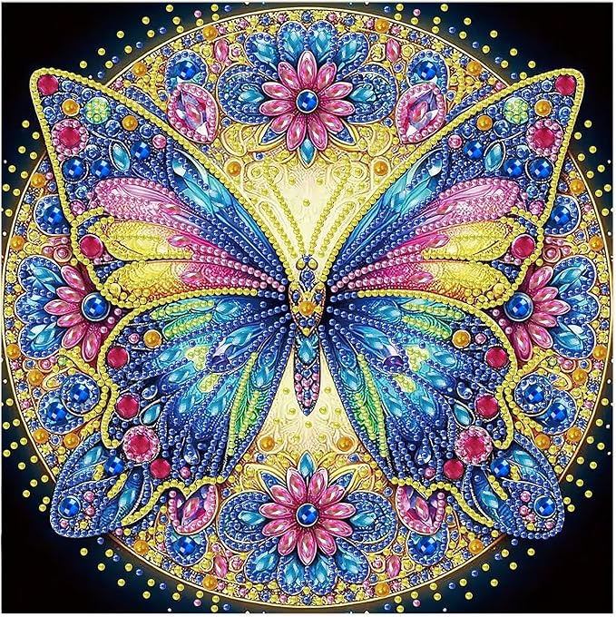 Gemozaic Diamond Art Kits for Adults, Butterfly Special Shape Diamond Painting by Gemozaic