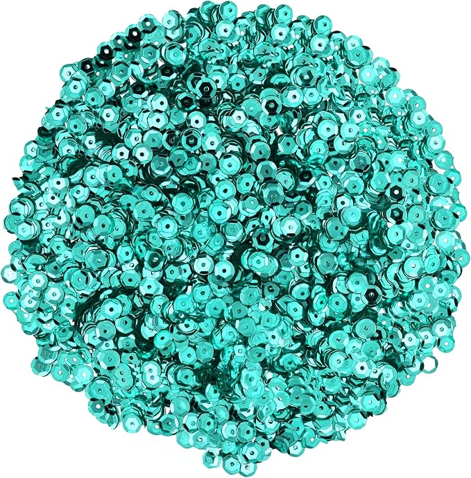 Mandala Crafts 6mm Cup Round Turquoise Sequins - Image 2