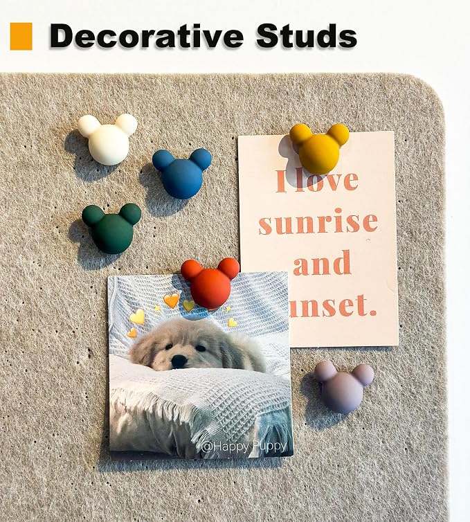 24 Pcs Cute Push pins, Colorful Decorative thumbtacks, Mouse Push pins - Image 2