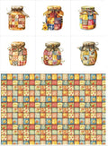 Patchwork Honey Jar Cotton Fabric Panel – 6 Designs + Bonus Sheet 29.5×19.6 inch by FabricsTown